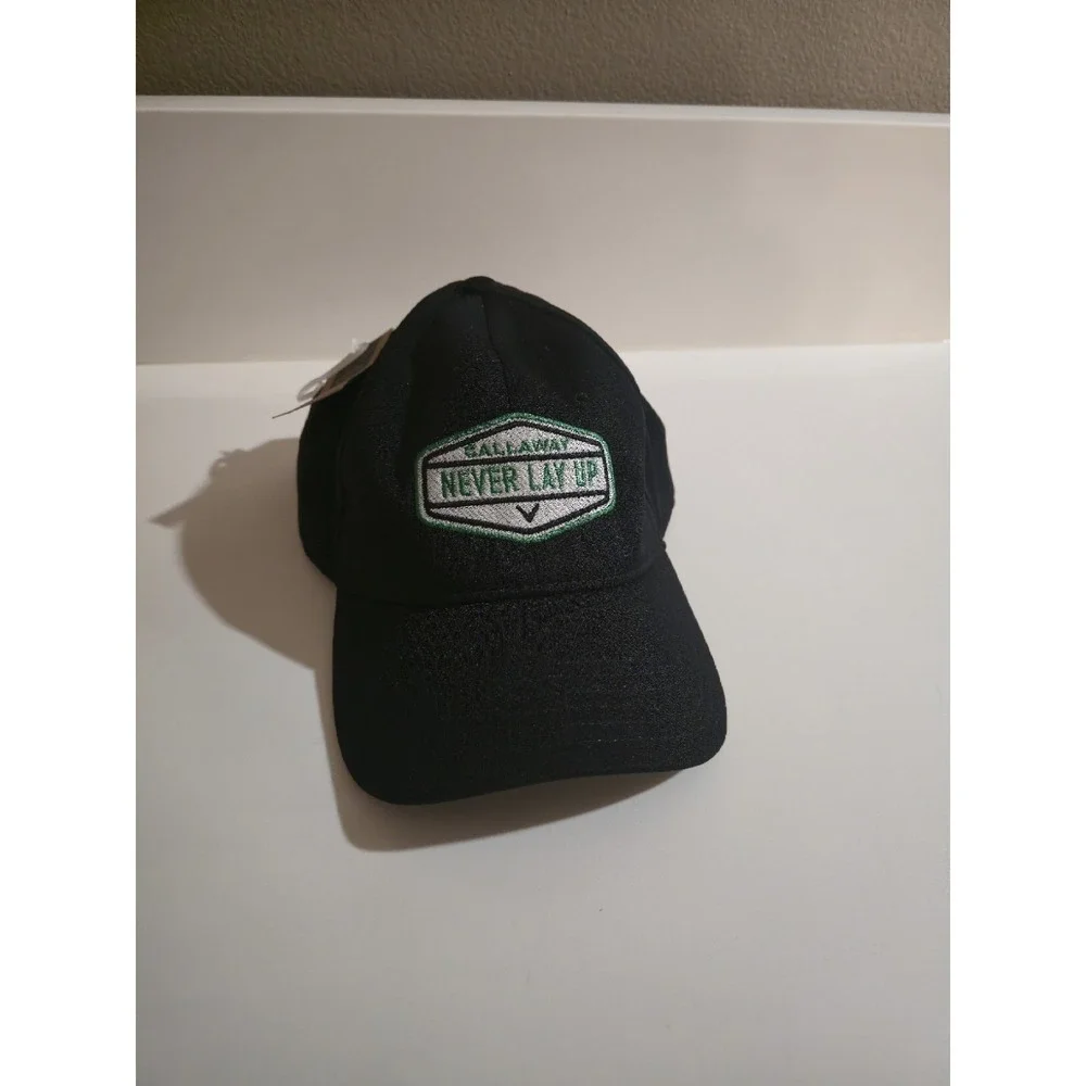NEW WITH TAG CALLAWAY 'Never Lay Up' Strap Back Golf Hat Black